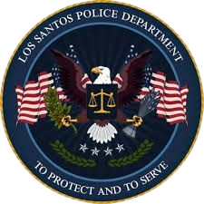 Police badge with flags